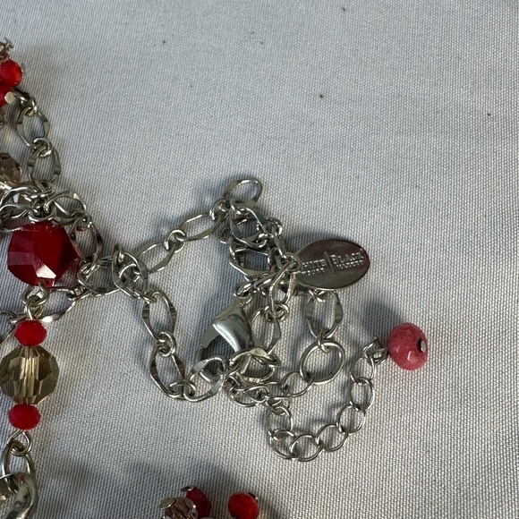 WHBM cluster crystal red blush amber colored necklace - Picture 6 of 7